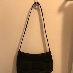 Black Evening Shoulder Bag with Bow
